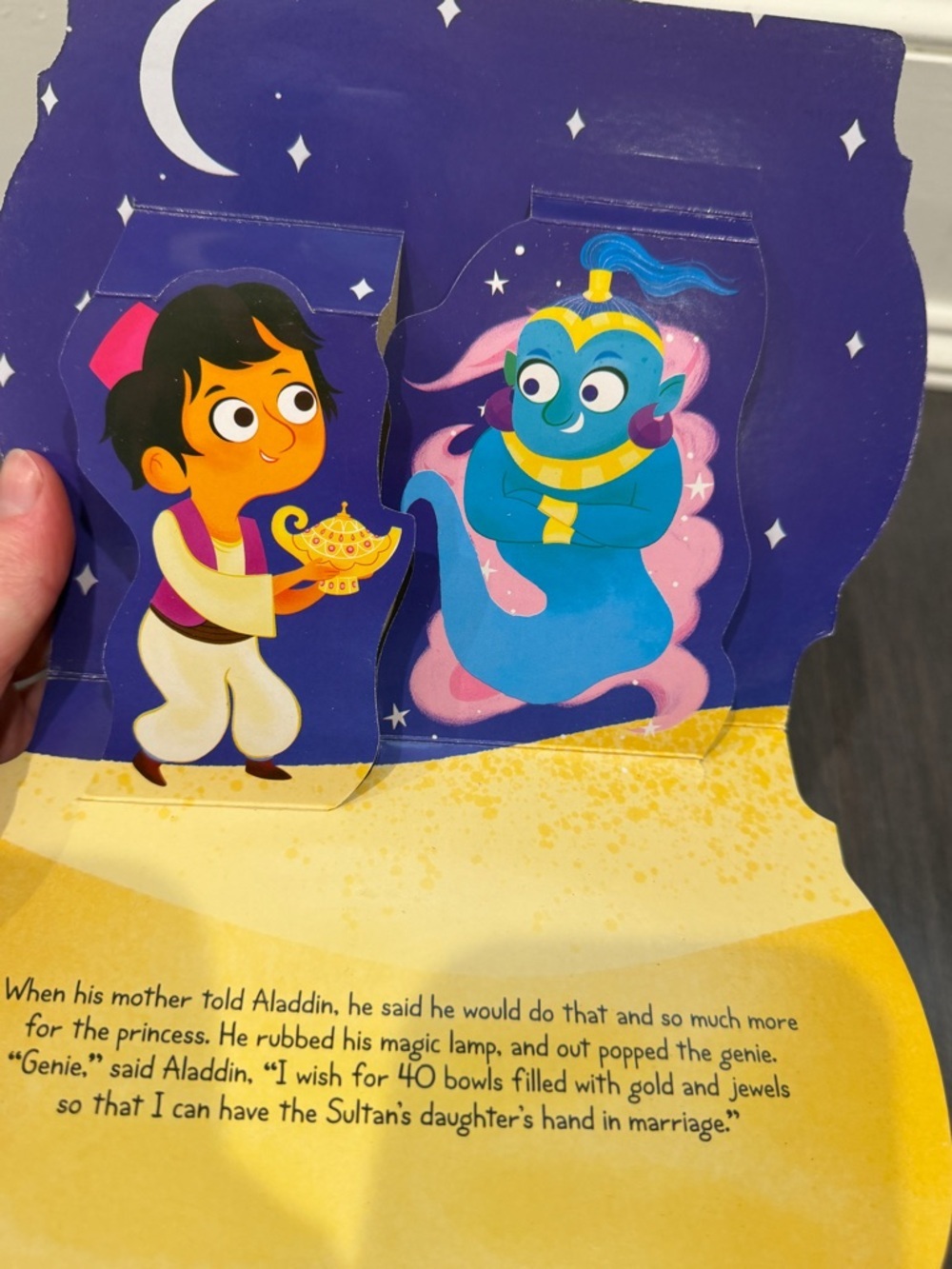 Disney Aladdin Pop-Up Hardcover Book - Purple and Yellow Kids Toddler - Picture 5 of 7